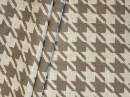 Watson Putty Houndstooth Drapery / Upholstery Fabric - ships separately