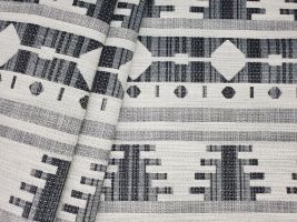 Aztec Charcoal Tapestry Upholstery Fabric