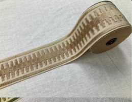 Giselle Beige Drapery Border Trim Tape 3 1/2