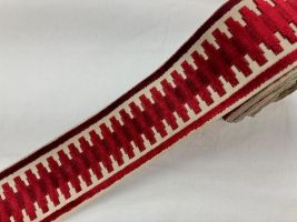 Giselle Red Drapery Border Trim Tape 3 1/2