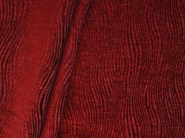 Wavy Scarlet Chenille Upholstery Fabric