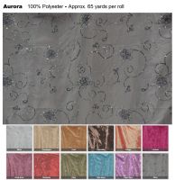 Aurora Taffeta Flower Sequins Embroidery Fabric - 65 yard roll