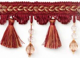 Tassel & Teardrop Beaded Fringe - Cranberry Multi