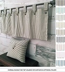 Farmhouse Ticking Stripe Overall Buckle Tab Top Curtains or Valance - Made to Order