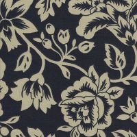 Flower Show Black / Tan Fabric - Indoor/Outdoor