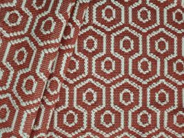 Hexagon Persimmon Upholstery Fabric