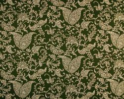Small Paisley Black / Linen Fabric