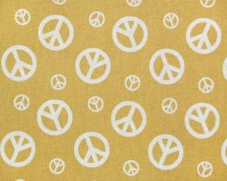 Peace Yellow Dance / Linen Fabric