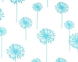 Dandelion Girly Blue Twill Fabric