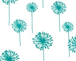 Dandelion White / True Turquoise Fabric