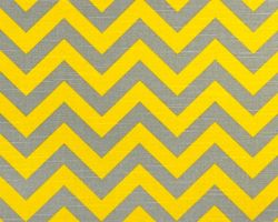 Zig Zag Ash / Corn Yellow Slub Fabric