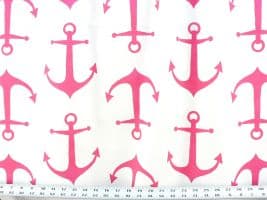 Anchors Candy Pink / White Fabric