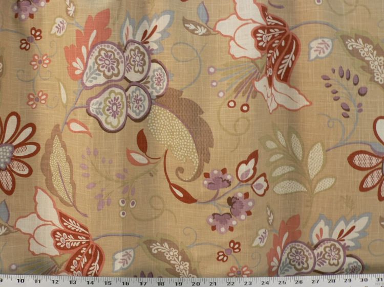 Summer Inspired Design Flower Pattern Brown Autumn Upholstery Curtains Fabric