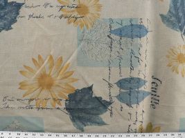 Leaf Script Sunflower Fabric