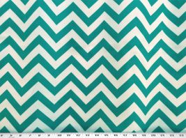 Zig Zag True Turquoise / White Fabric
