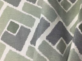 Bloomingdale Green Geometric Upholstery Fabric - ships separately