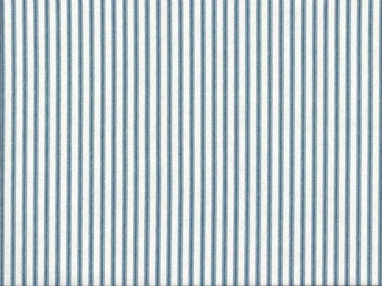 muted blue stripes on a creamy white 61 wide 2yd soft cotton ticking fabric