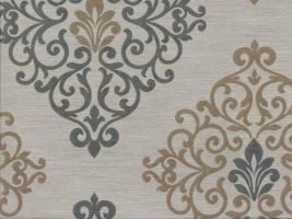 Vermillionaire Earth Damask Faux Silk Fabric