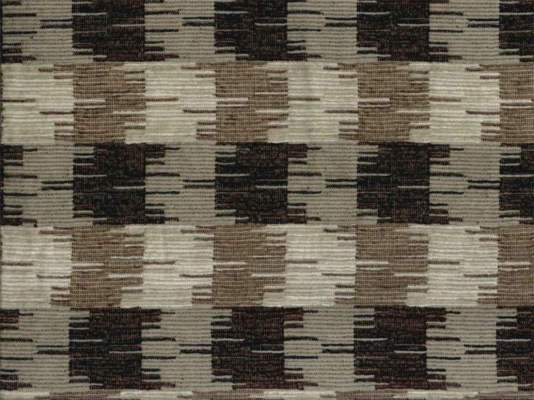 Brown on Ivory Drapery Upholstery Fabric Jacquard Tribal Ikat Design 