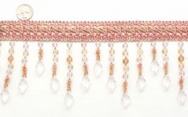 LZ18-A Beaded Trim 4 1/2" Pink