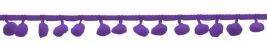 Mini Pom Pom Fringe 7/8" - Purple