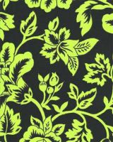 Flower Show Black / Lime Fabric - Indoor/Outdoor