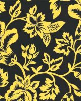 Flower Show Black / Yellow Fabric - Indoor/Outdoor