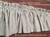 Classic Black / White Valance w/header by BFS Workroom